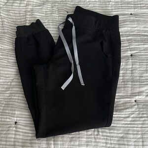 Figs Women's Black Joggers with Gray Drawstring